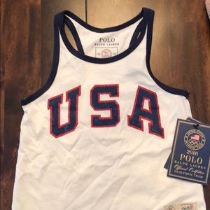 Polo Ralph Lauren Girls 3T USA tank top, new